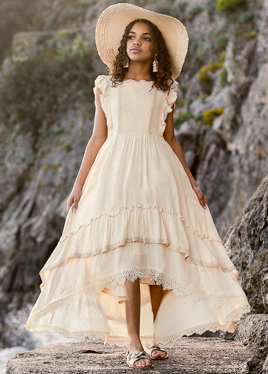 Cassia Dress in Ecru