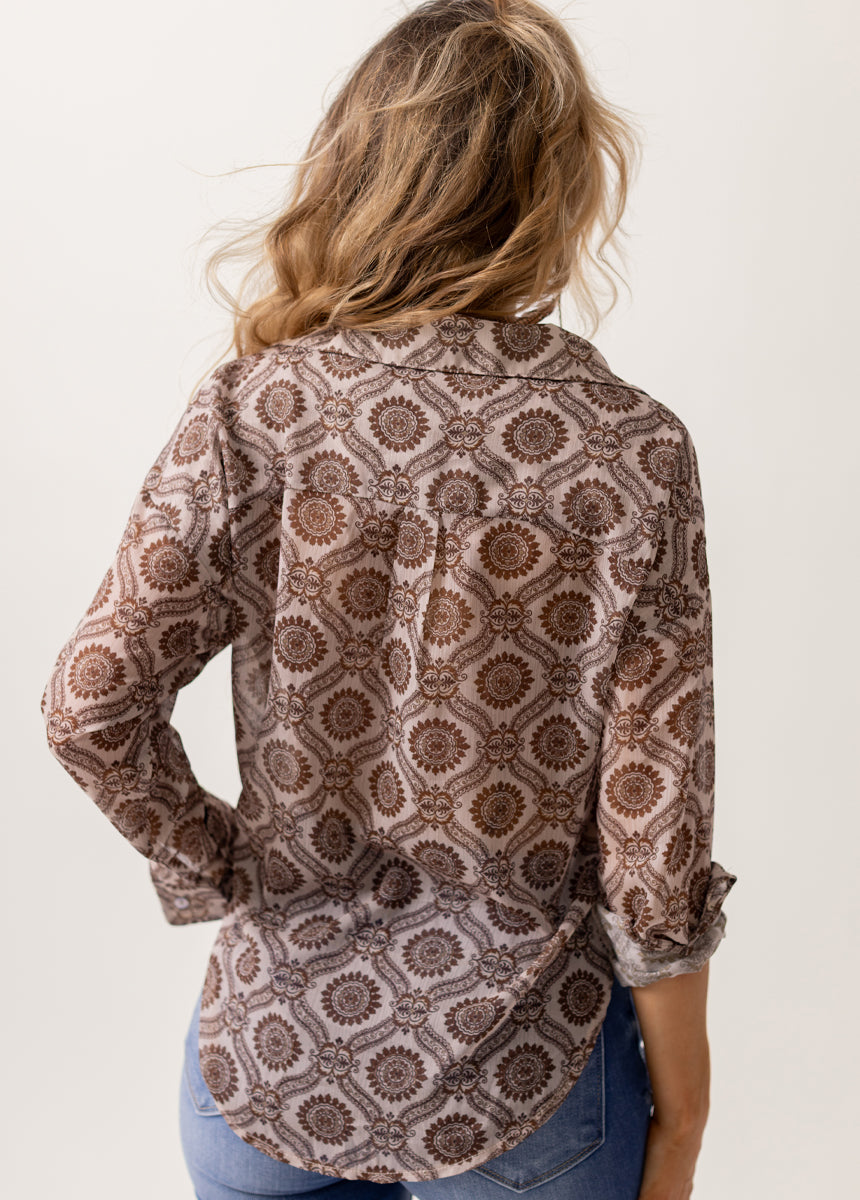 Agnes Top in Cream Medallion