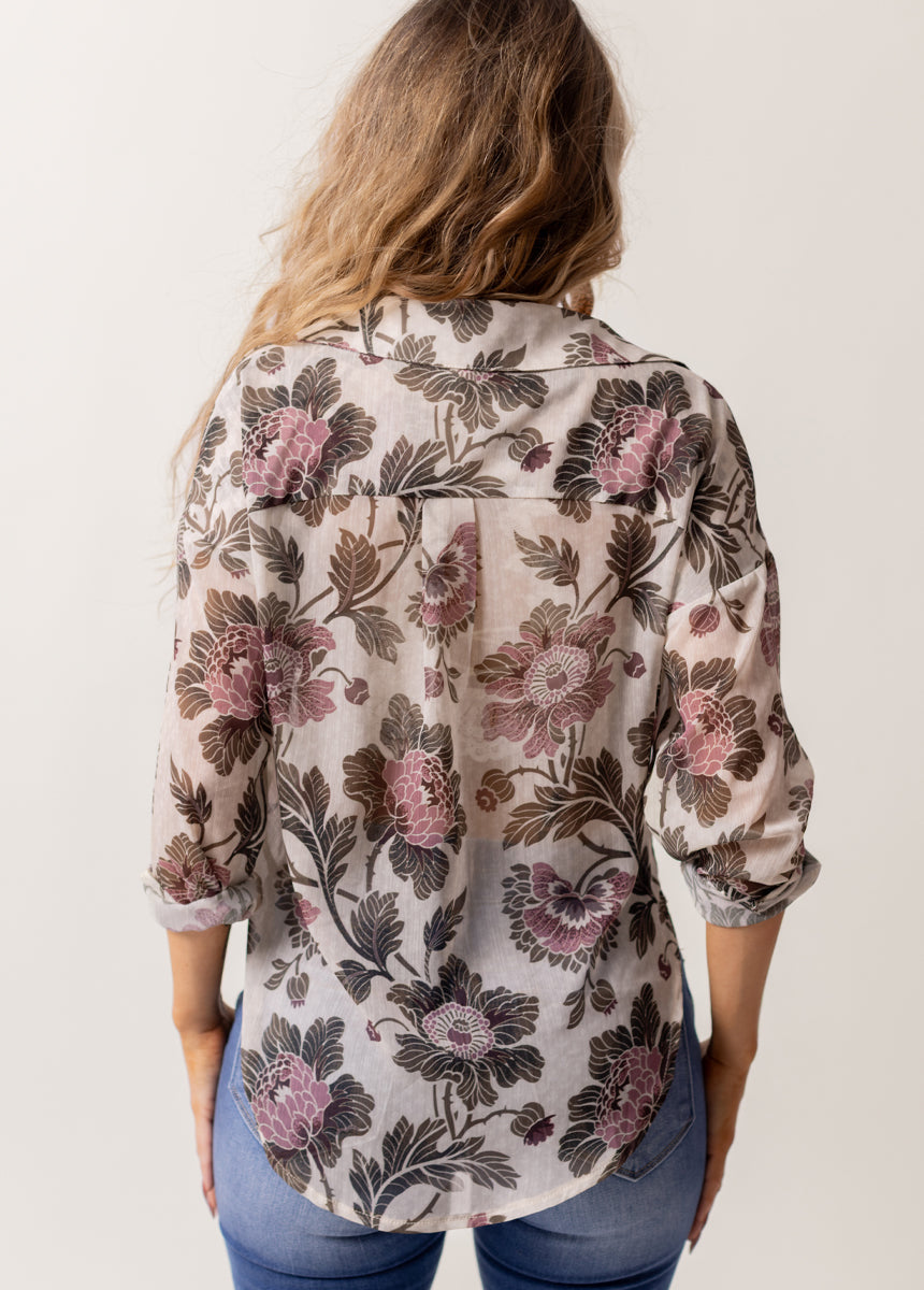 Agnes Top in Cream Floral