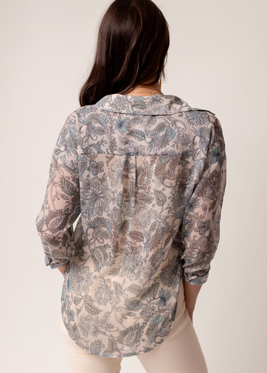 Agnes Top in Whisper Blue Floral