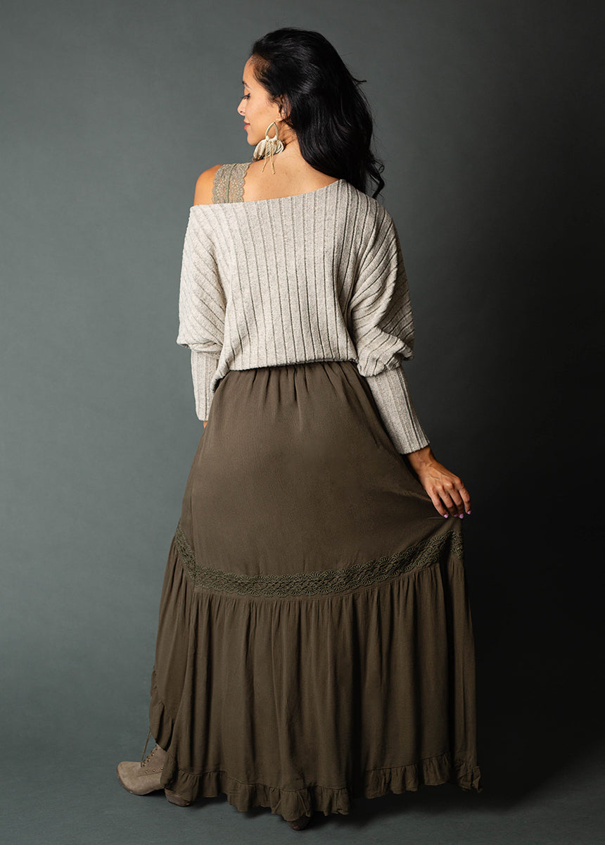 Alizah Skirt in Deep Olive