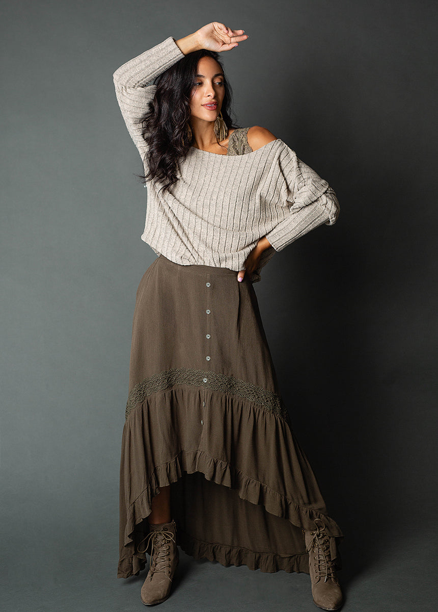 Alizah Skirt in Deep Olive