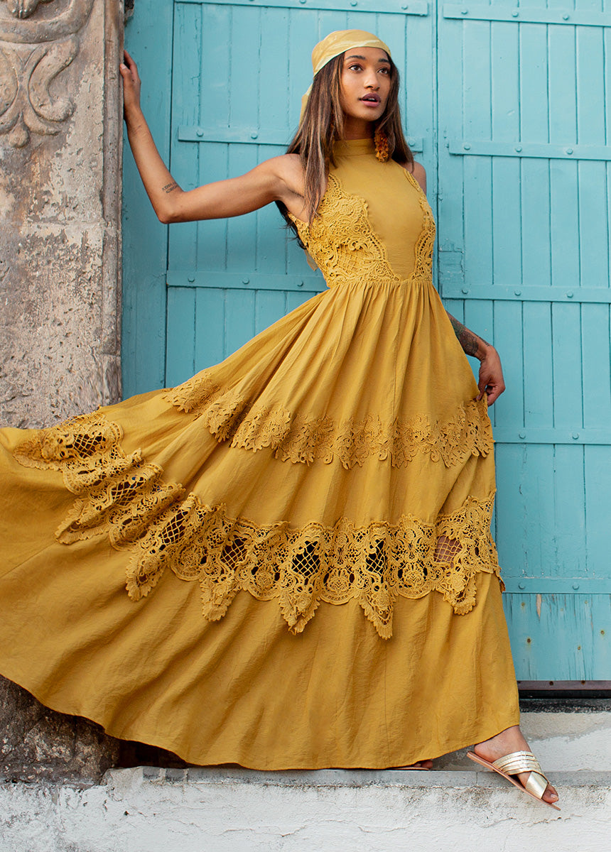 Alondra Dress in Honey