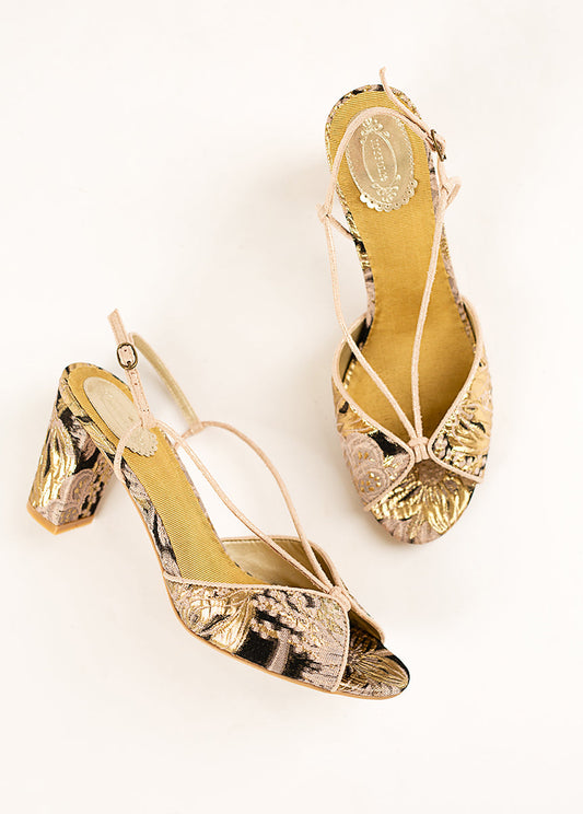 Amore Heel in Black Floral