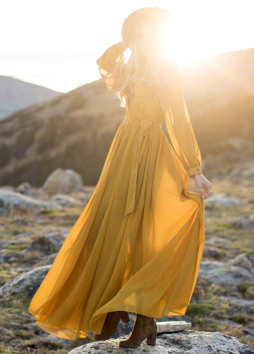 Aniya Dress in Mustard