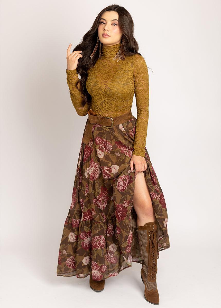 Annah Skirt in Bistre Floral