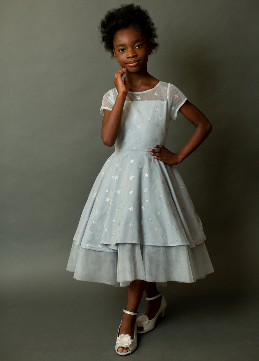 Annalise Dress in Barely Blue