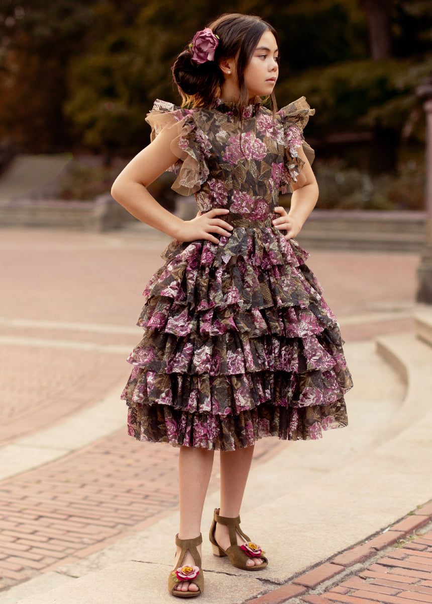 Anouk Petticoat Dress in Bistre Floral