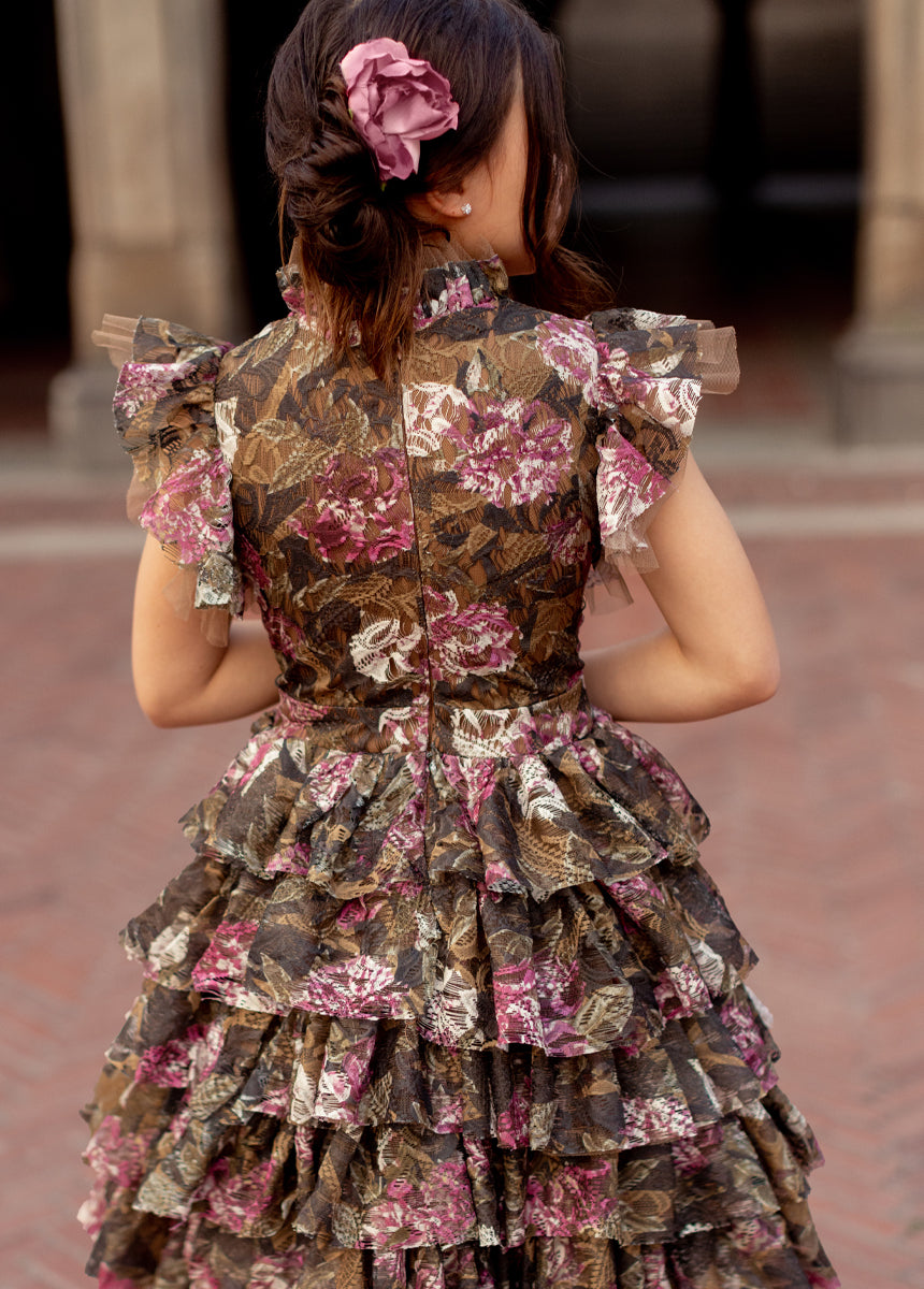 Anouk Petticoat Dress in Bistre Floral