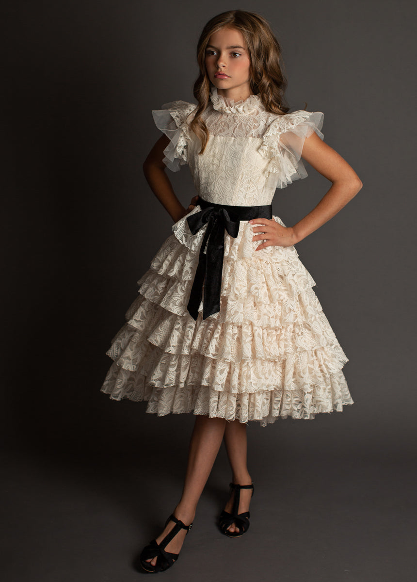 Anouk Petticoat Dress in Vintage Ivory