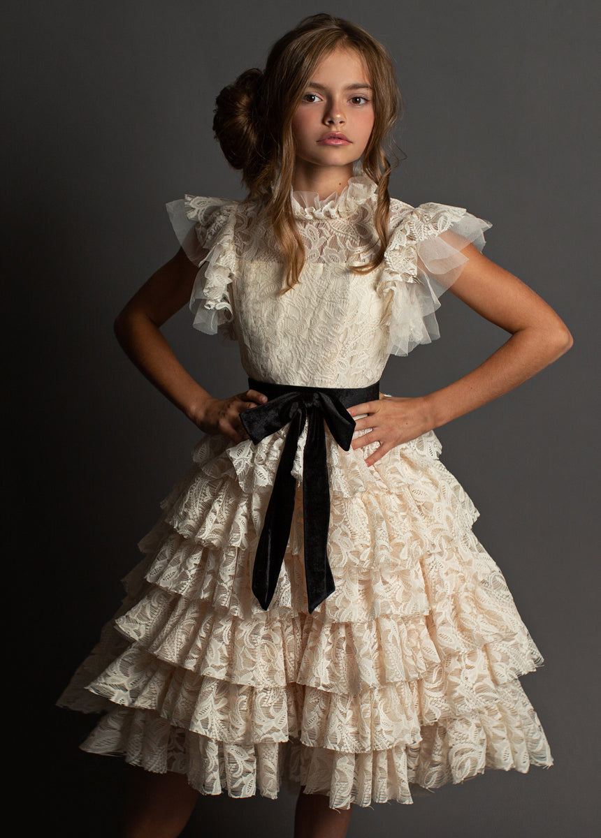 Anouk Petticoat Dress in Vintage Ivory