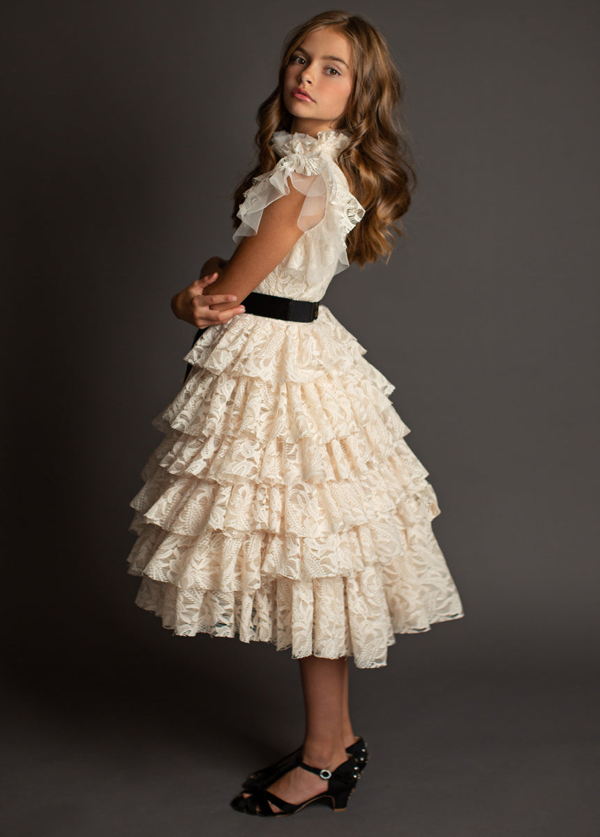 Anouk Petticoat Dress in Vintage Ivory