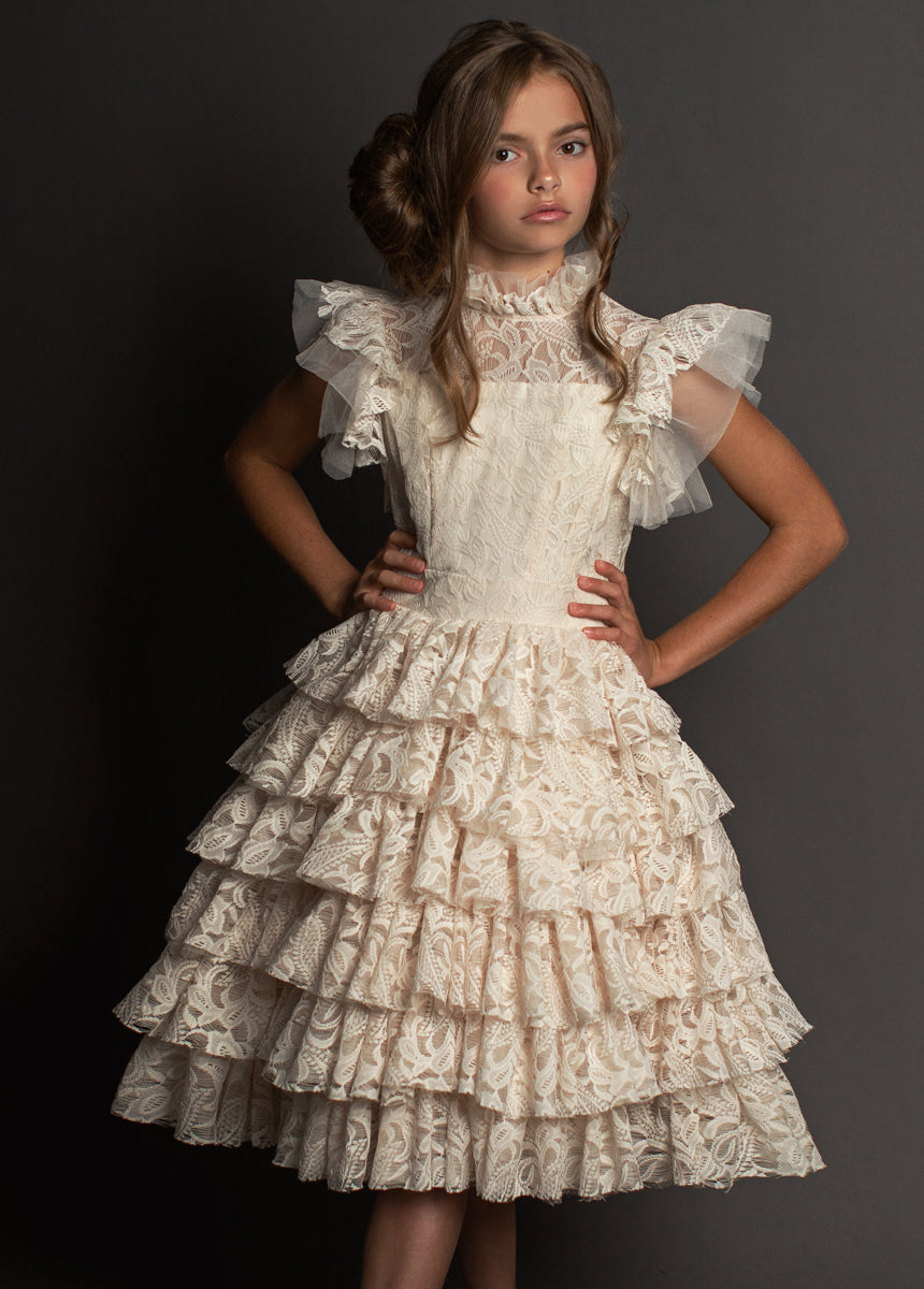 Anouk Petticoat Dress in Vintage Ivory