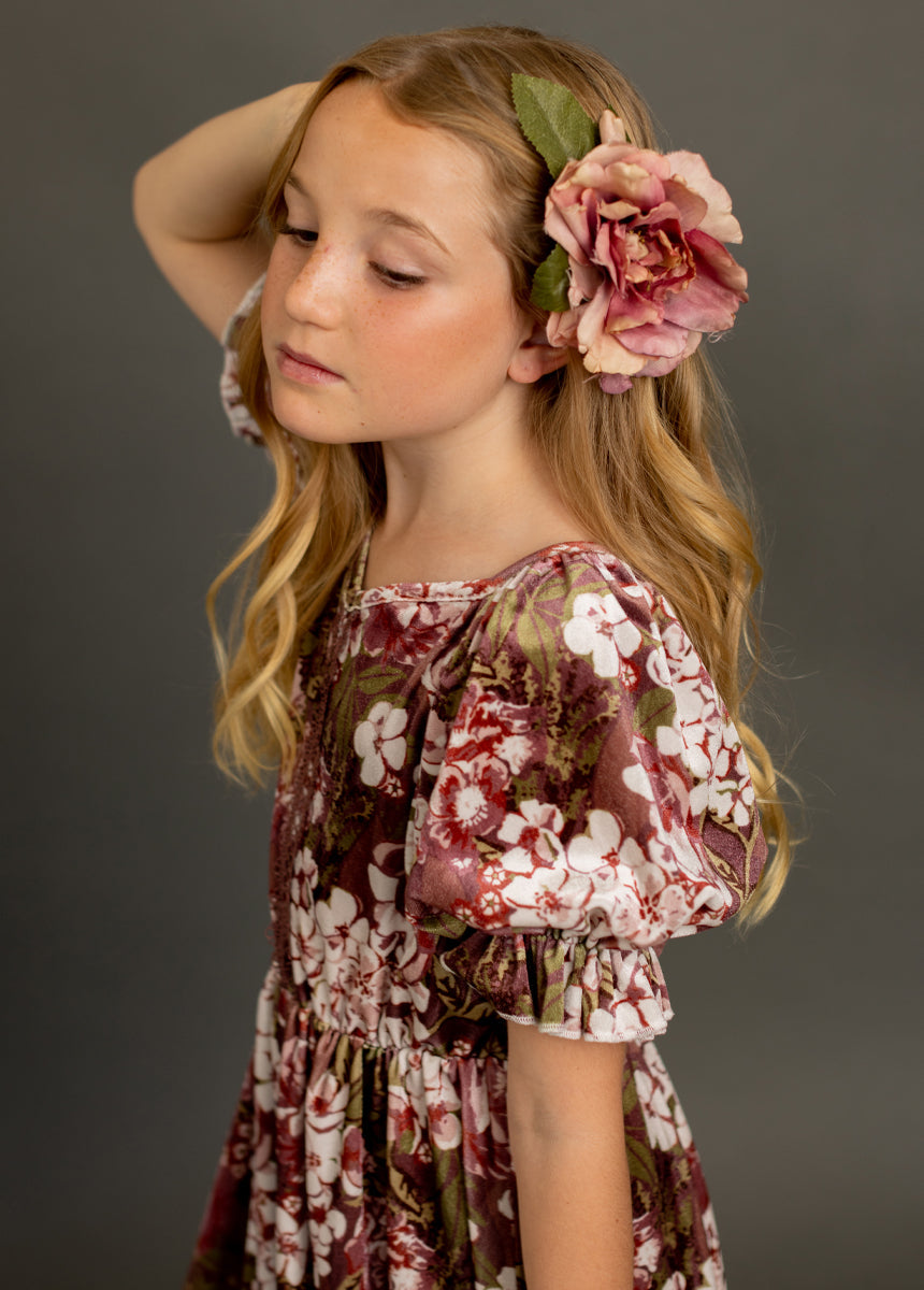 Arella Dress in Raisin Hydrangea