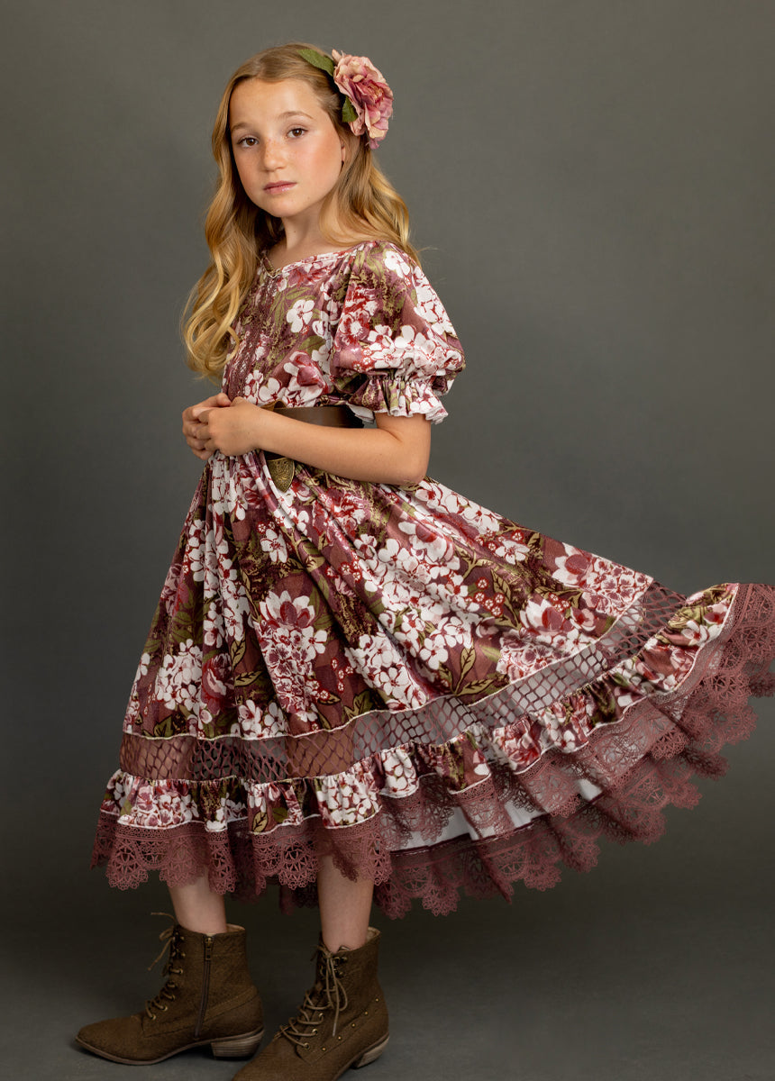 Arella Dress in Raisin Hydrangea