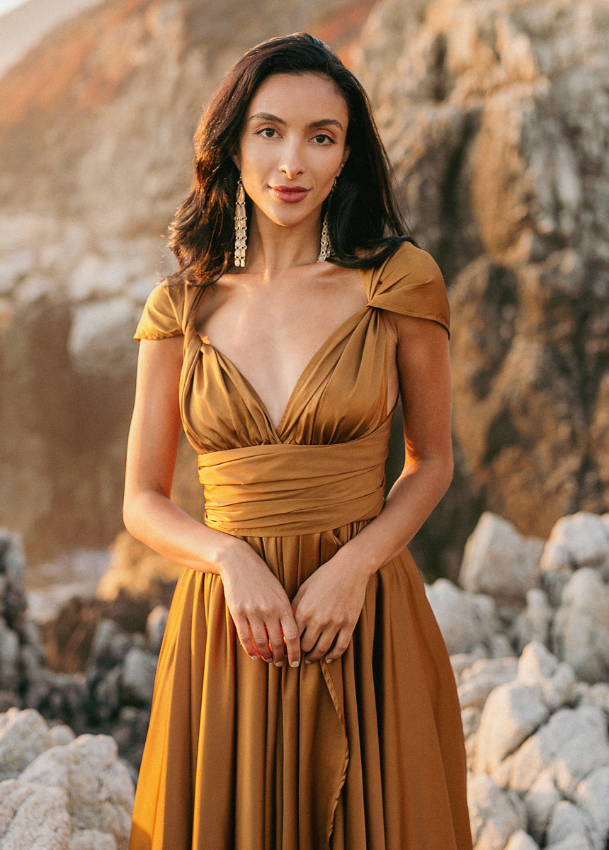 June Impact Dress in Dark Honey