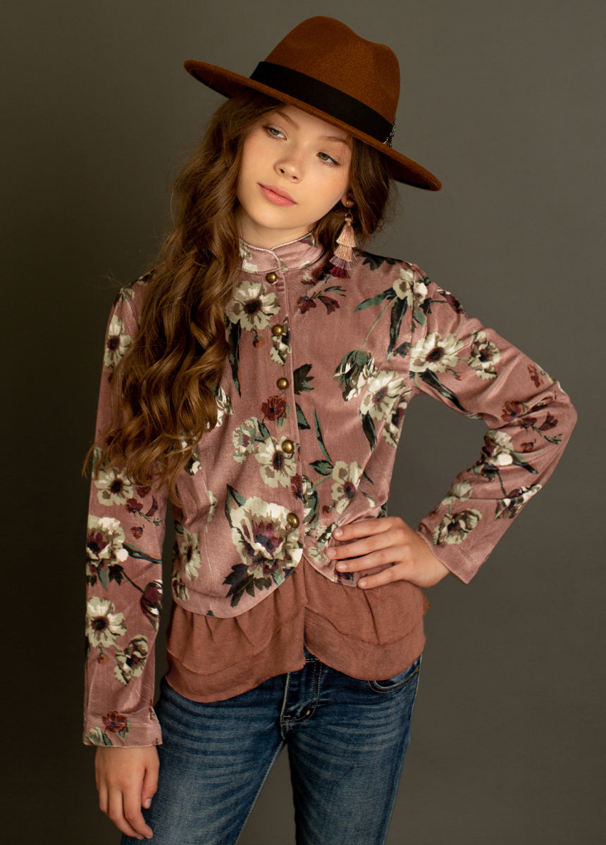 Mollie Jacket in Pink Floral
