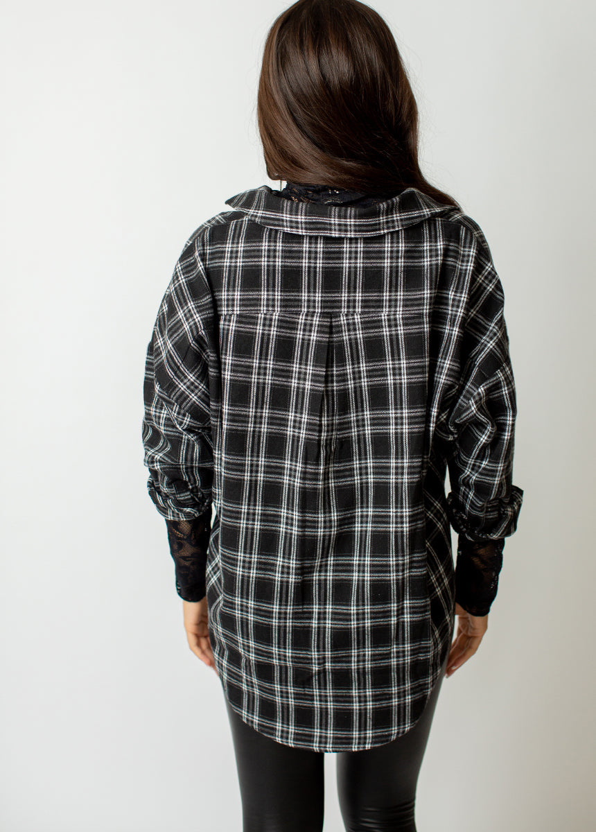 Marika Top in Black Plaid