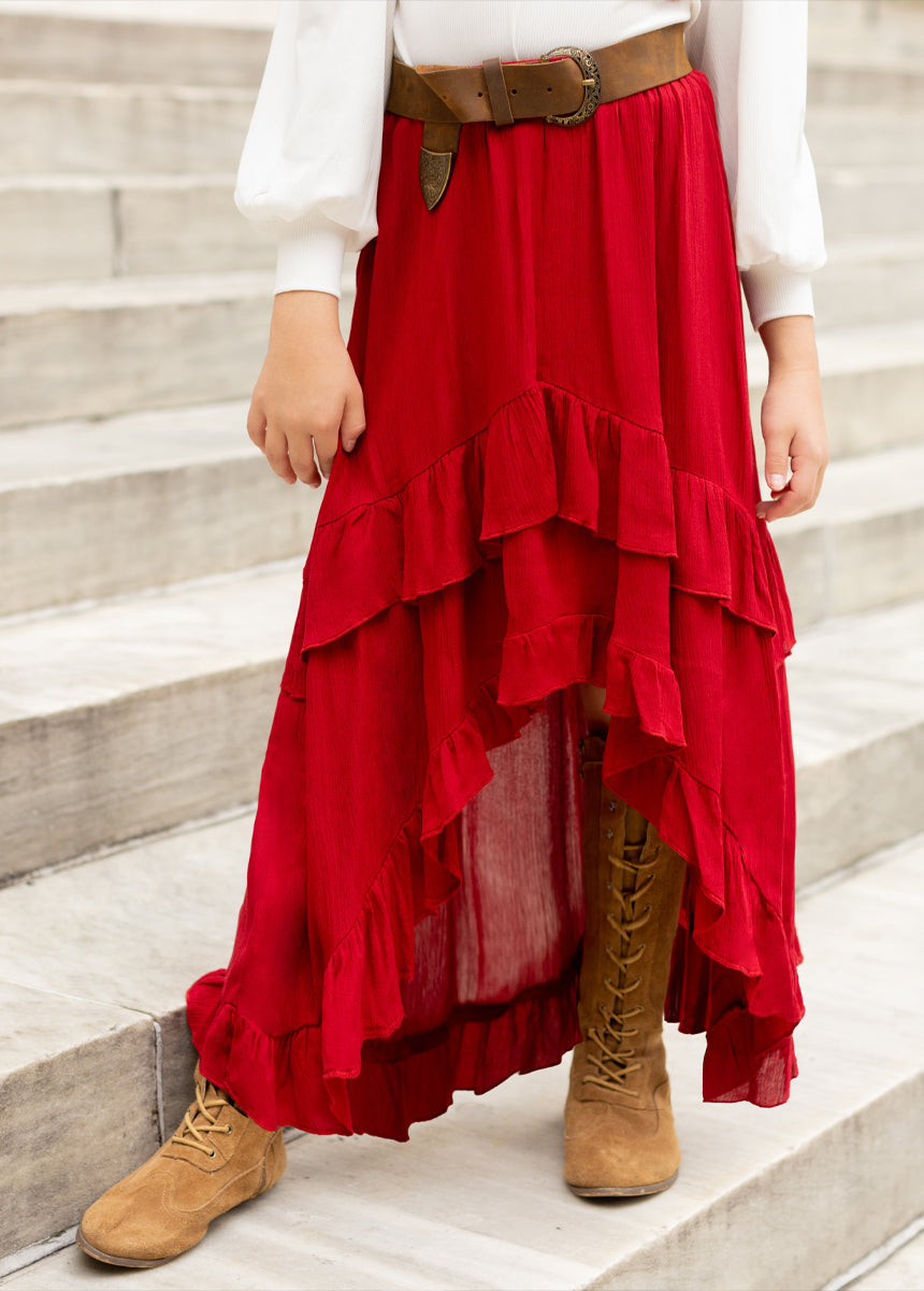 Alizee Skirt in Scarlet