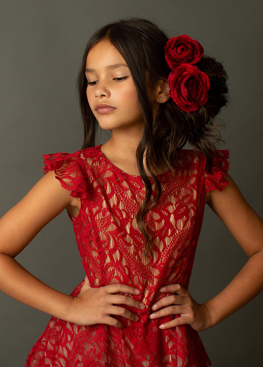 Azalea Dress in Scarlet