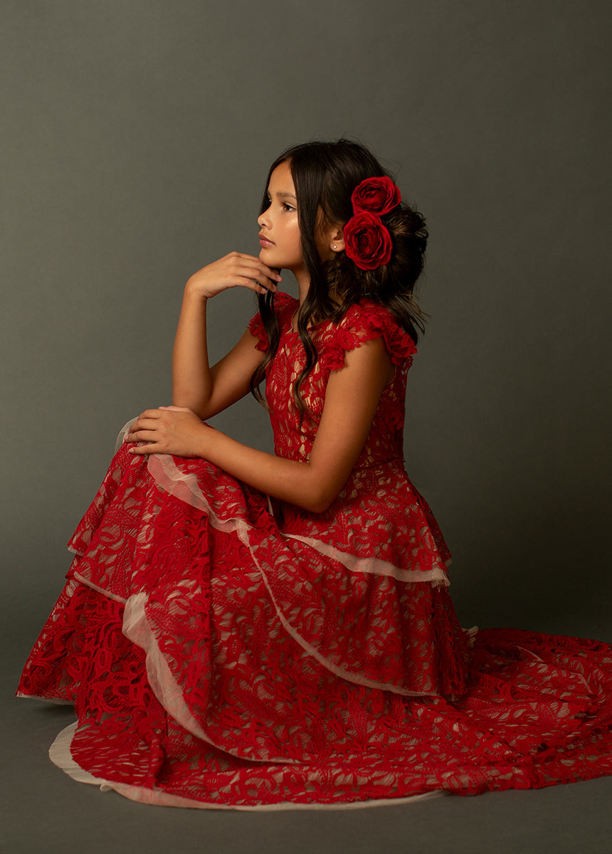 Azalea Dress in Scarlet