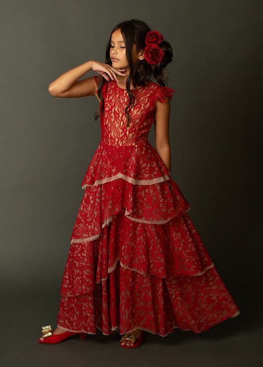 Azalea Dress in Scarlet