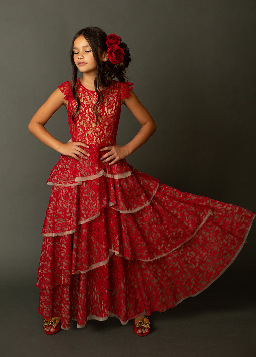 Azalea Dress in Scarlet