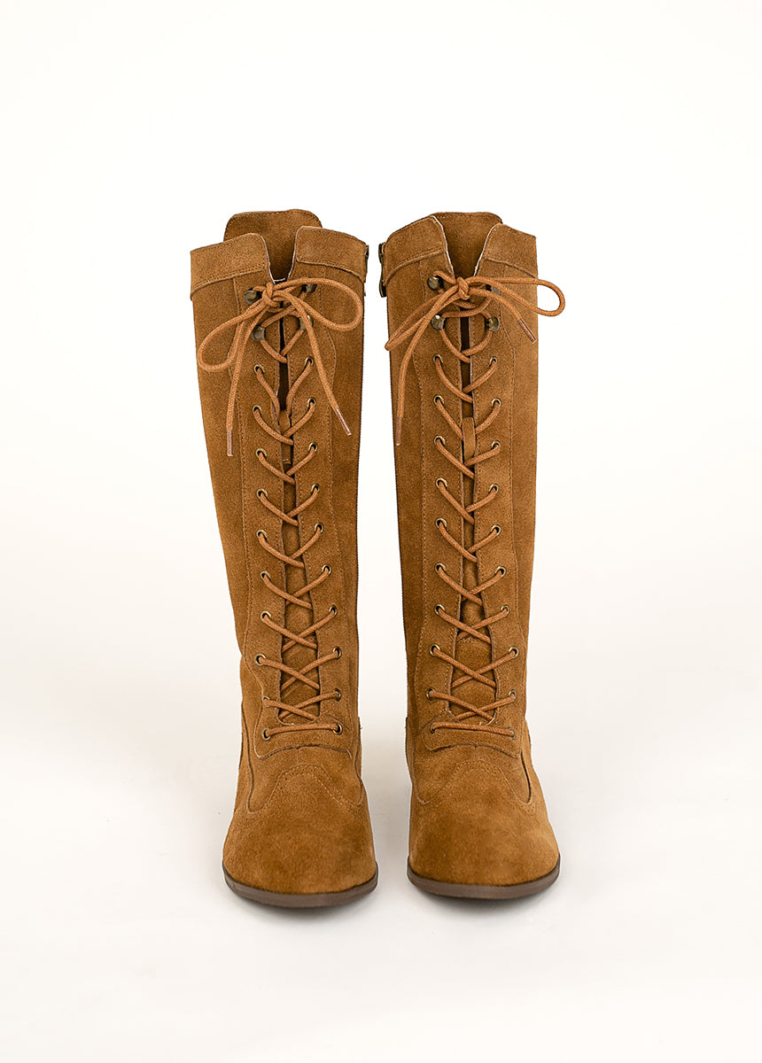 Aelin Leather Boot in Distressed Nutmeg