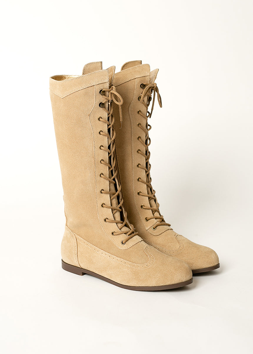 Aelin Leather Boot in Distressed Tan