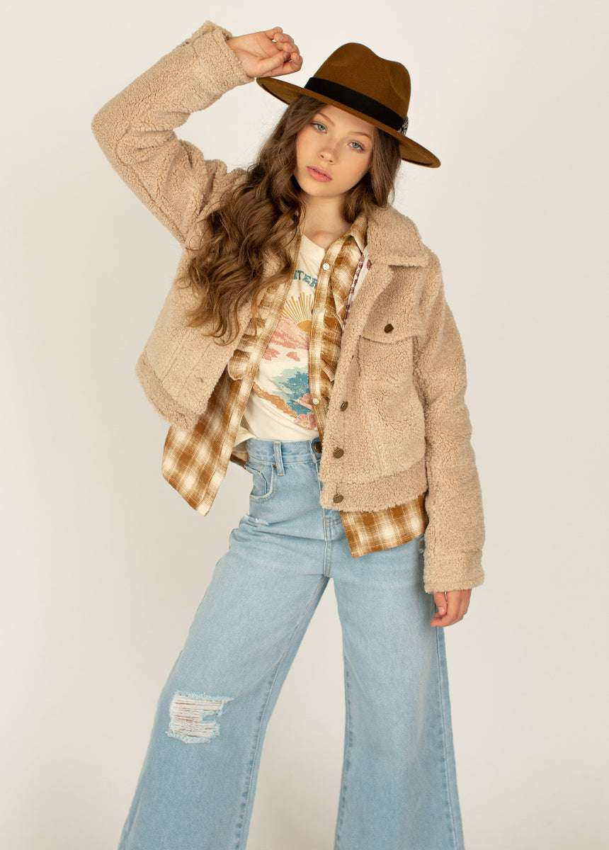 Taylor Top in Ochre Plaid