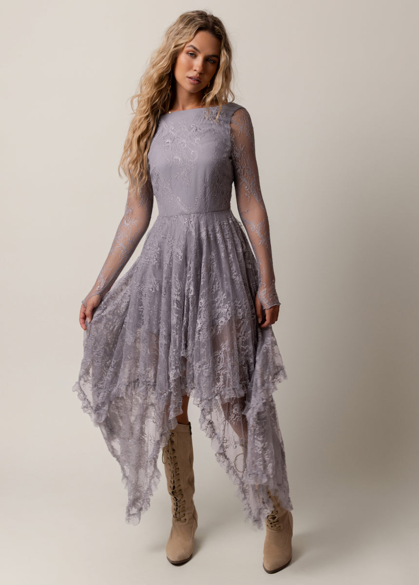 Bennett Dress in Blue Fog