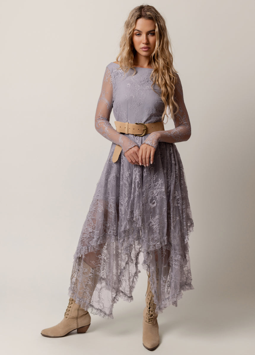 Bennett Dress in Blue Fog