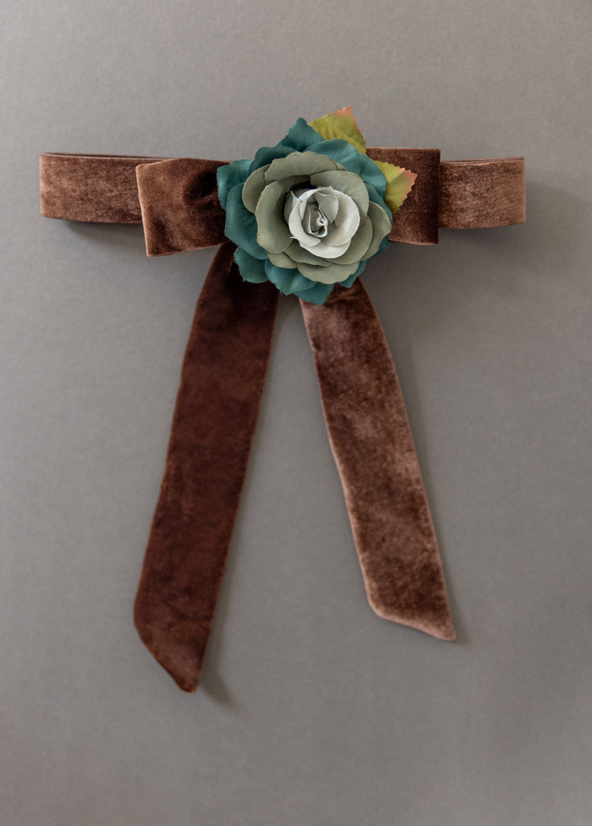 Blair Belt in Teal/Dark Brown