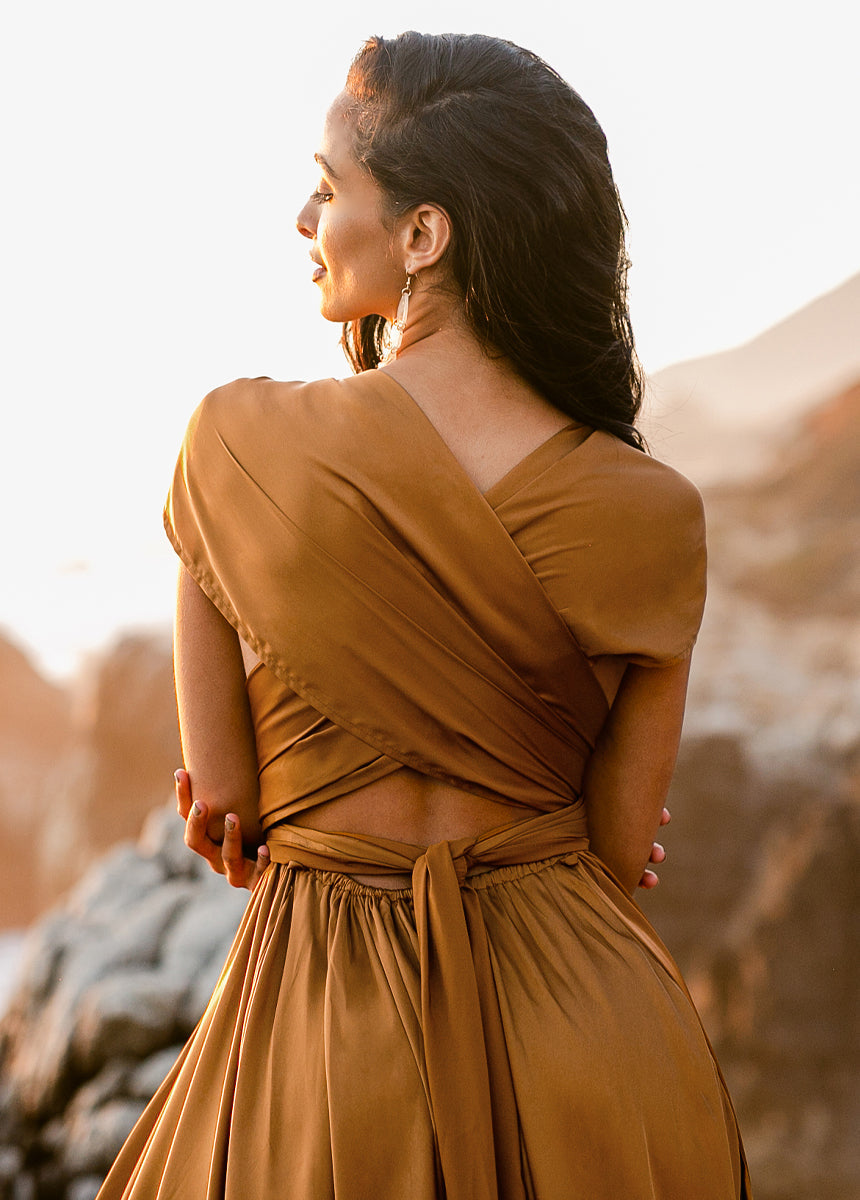 June Impact Dress in Dark Honey