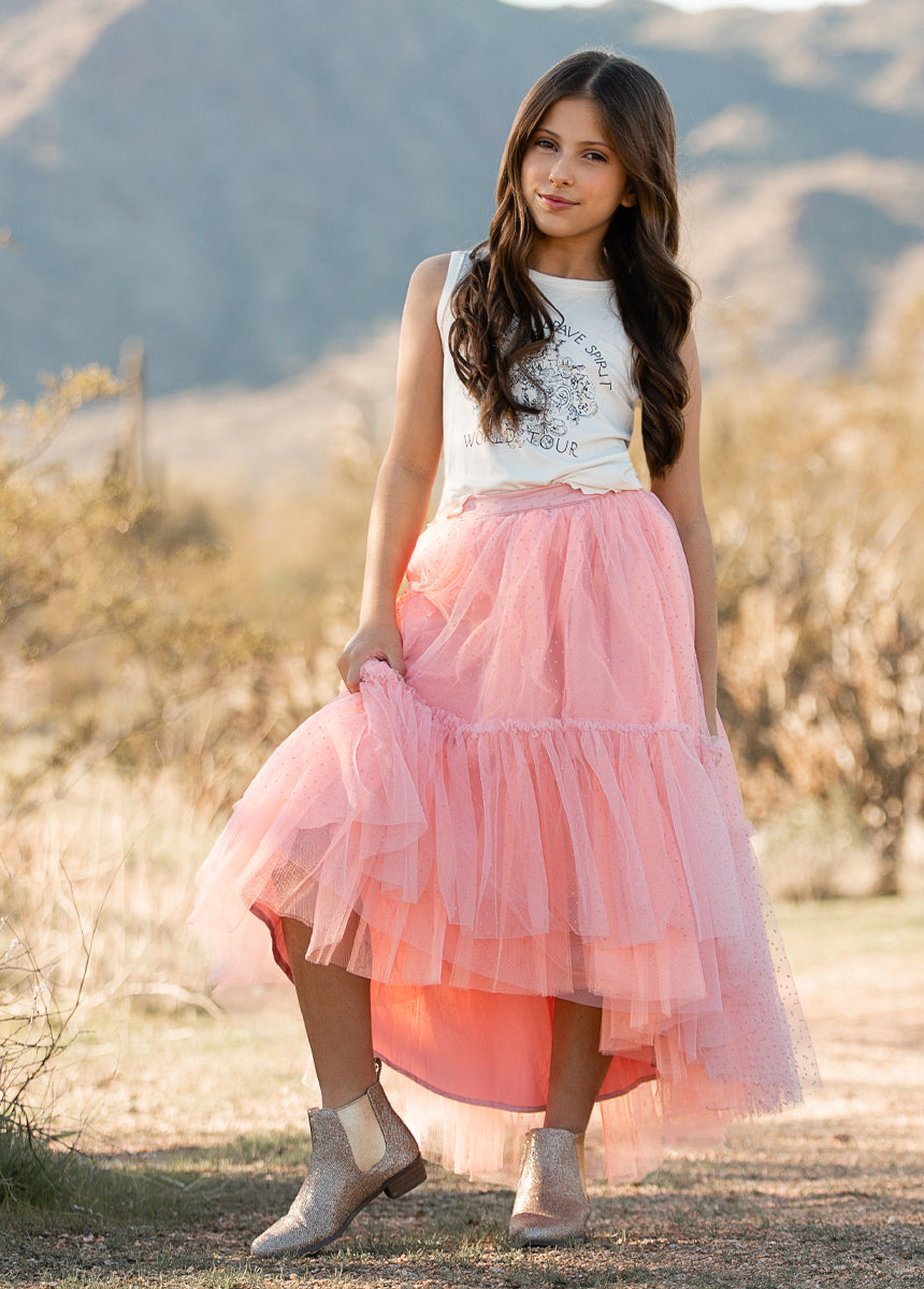 Brigitte Skirt in Pink Dot