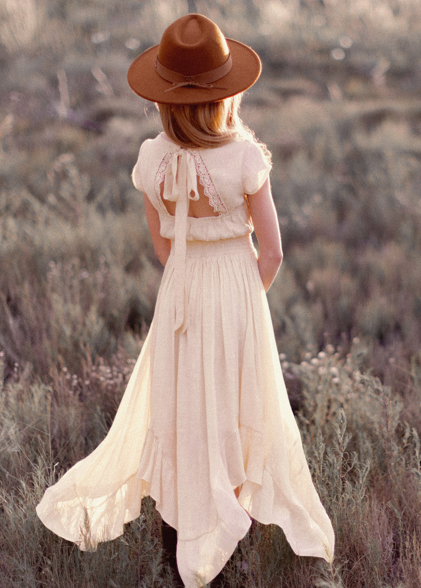 Briley Dress in Ecru