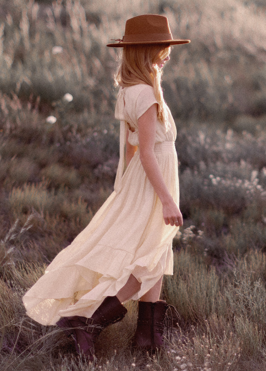 Briley Dress in Ecru