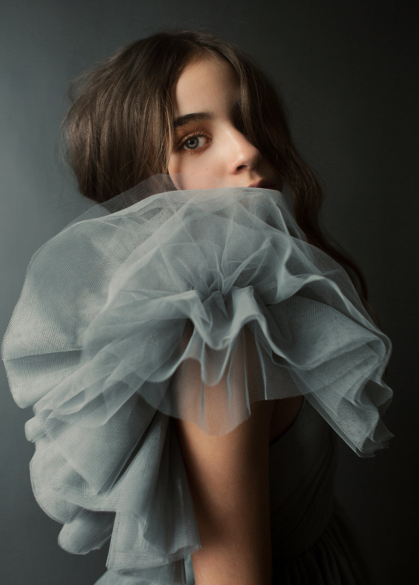 Briony Impact Dress in Dusty Blue