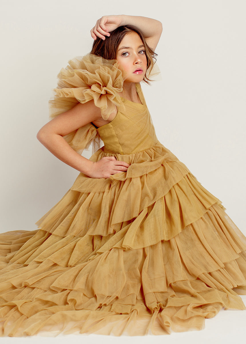 Briony Impact Dress in Butterscotch