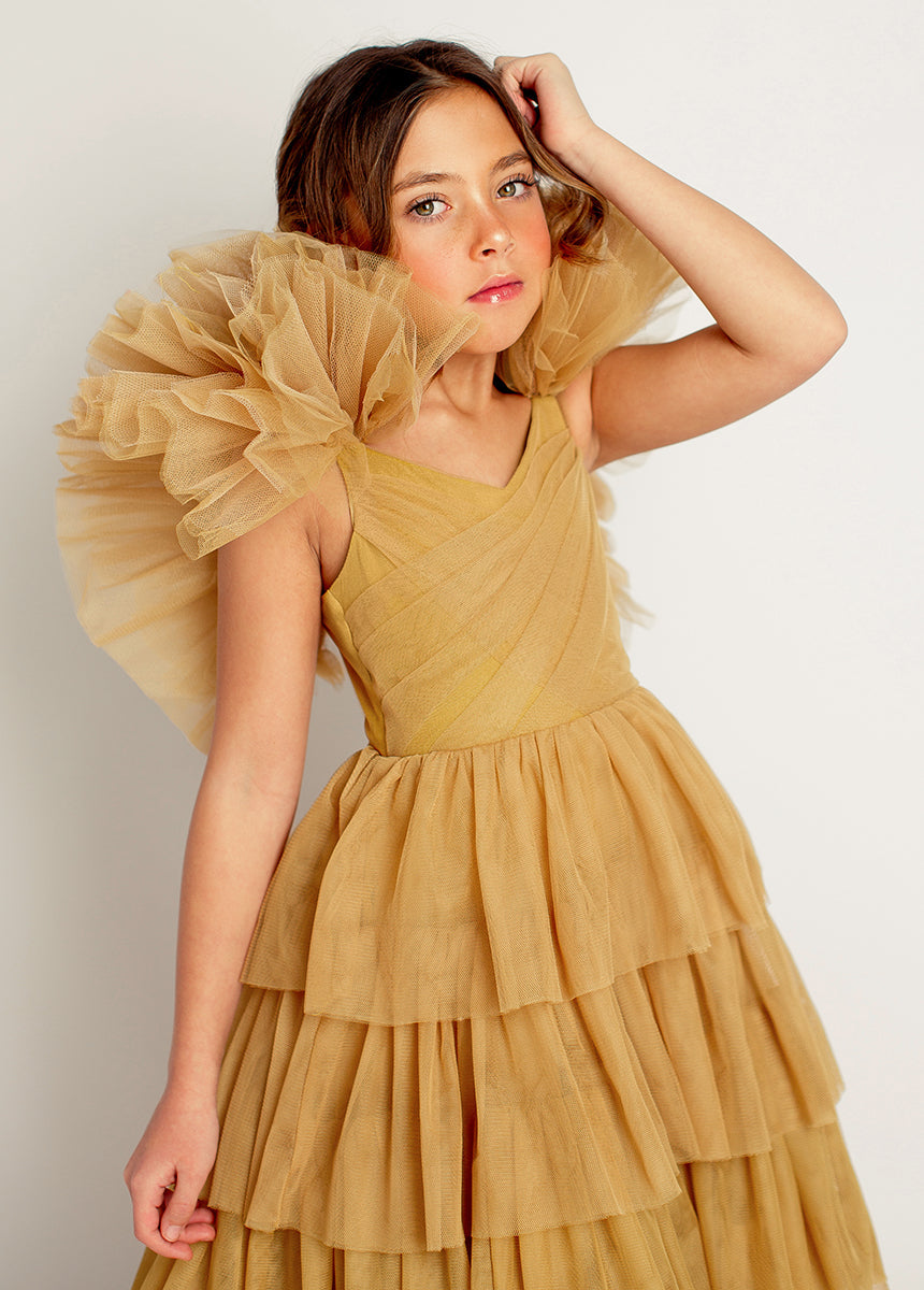 Briony Impact Dress in Butterscotch