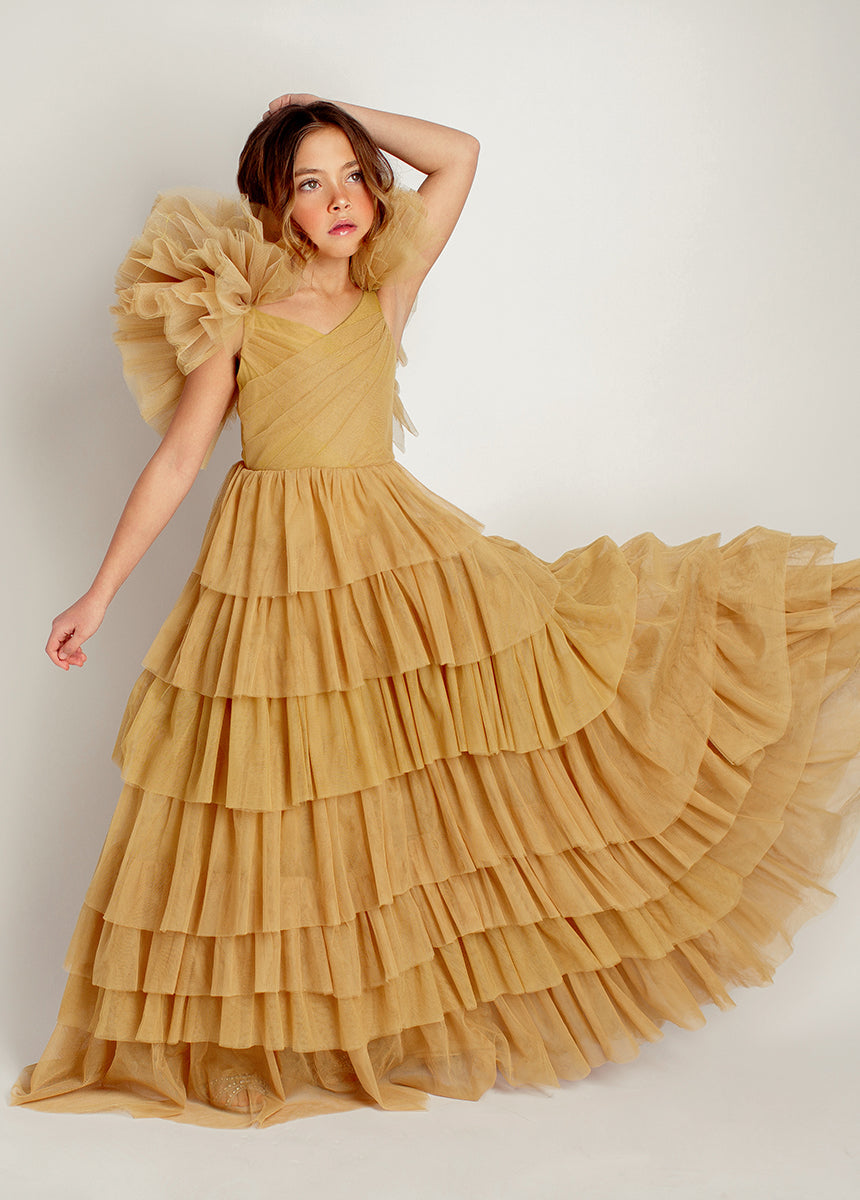 Briony Impact Dress in Butterscotch