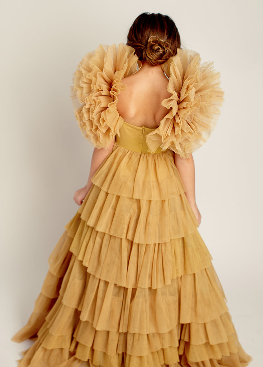 Briony Impact Dress in Butterscotch