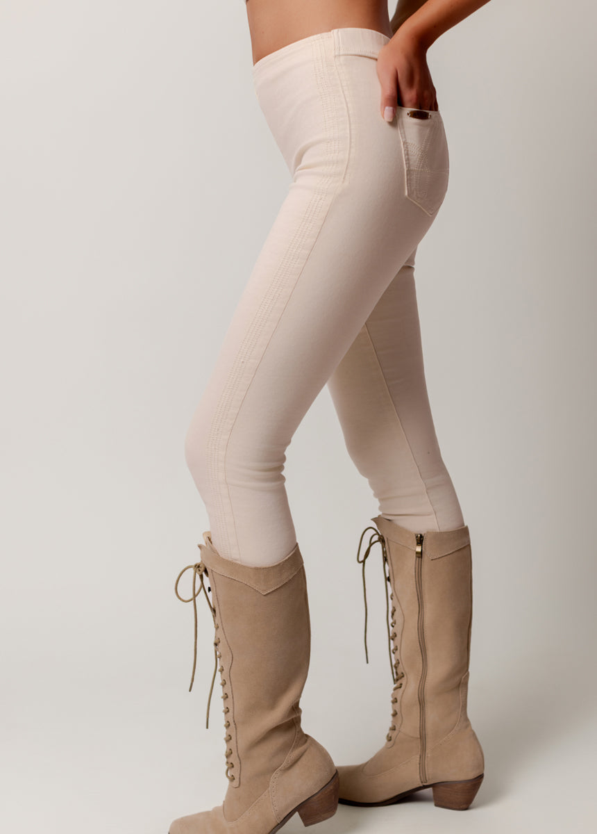 Brytny High-Waisted Denim in Ecru