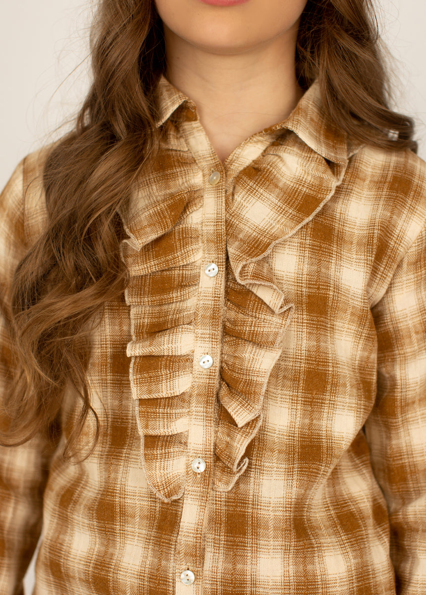 Taylor Top in Ochre Plaid