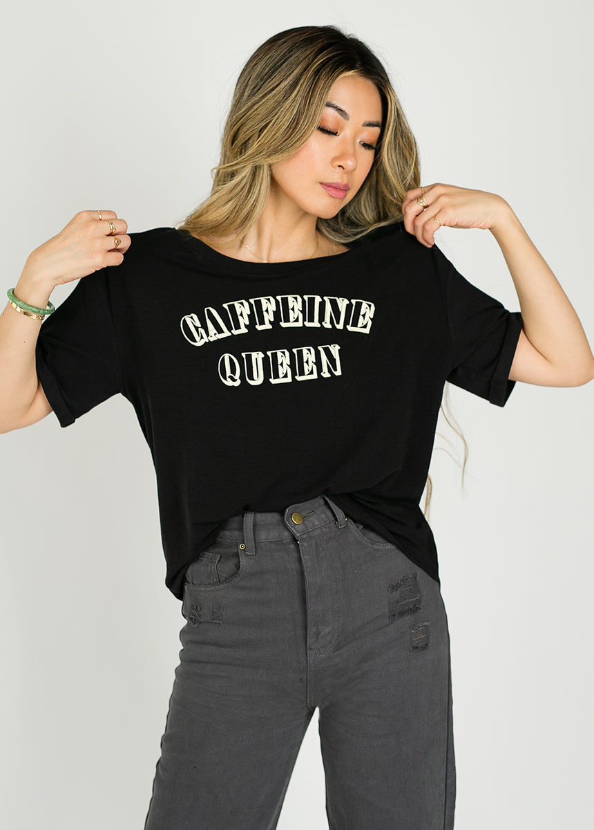 Caffeine Queen Tee in Black