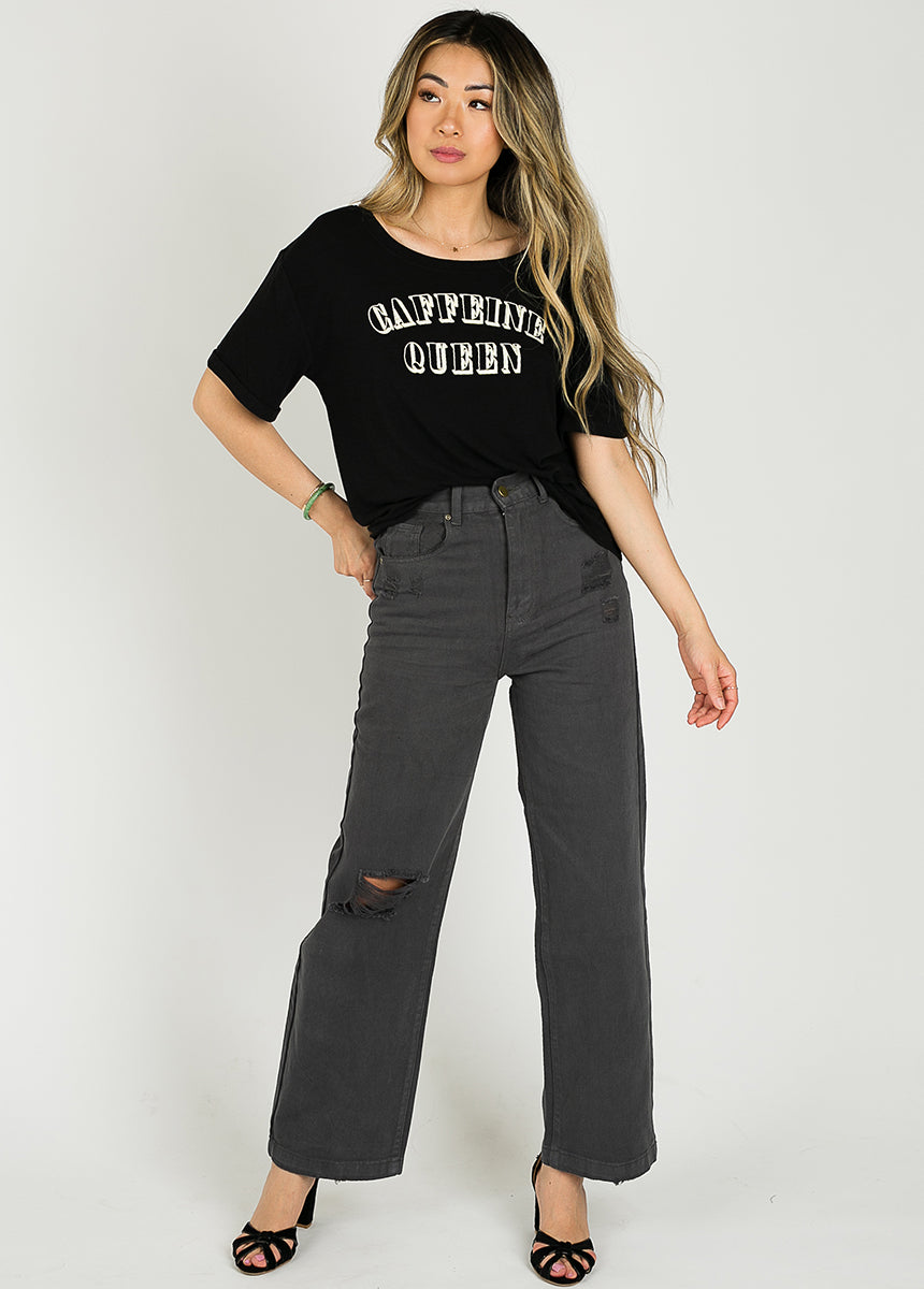 Caffeine Queen Tee in Black