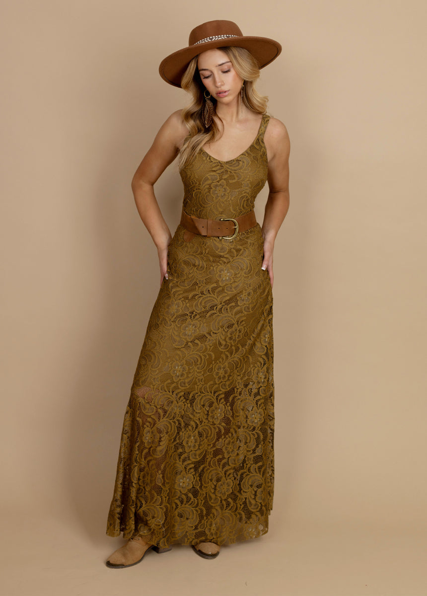 Carmel Slip Dress in Bistre