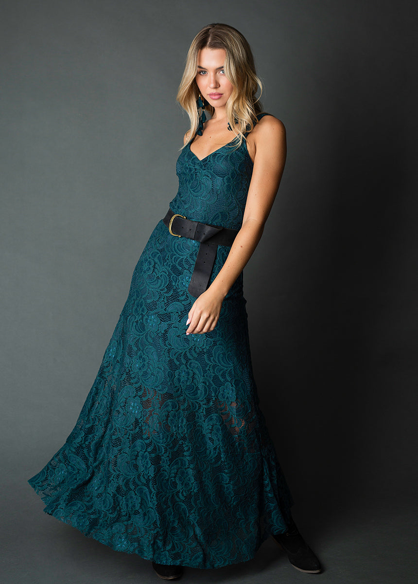 Carmel Slip Dress in Deep Teal