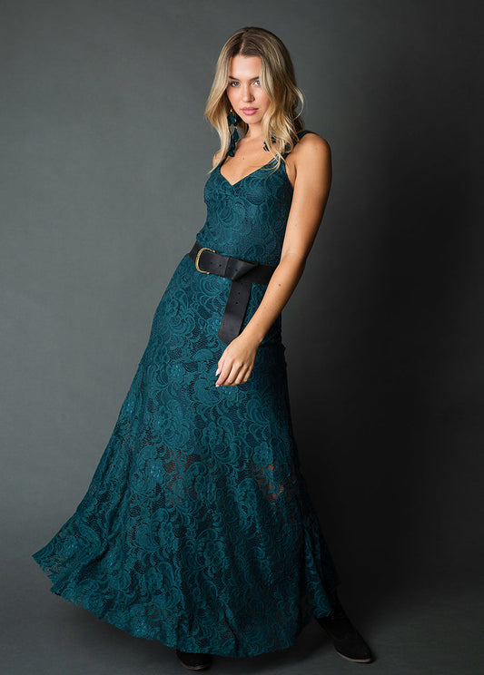 Carmel Slip Dress in Deep Teal