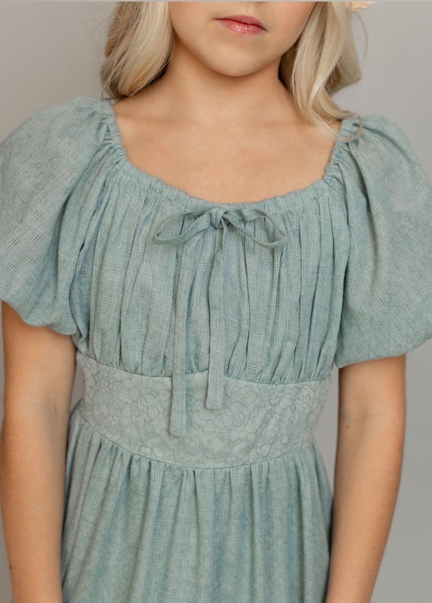 Casidy Dress in Dusty Aqua